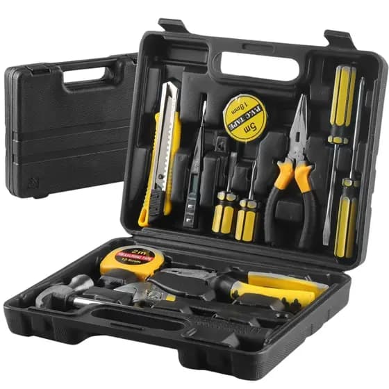 Kit 13 em 1 Jogos de Ferramentas Manuais Maleta Completo Peças Caixa Multifuncional Casa Domestico