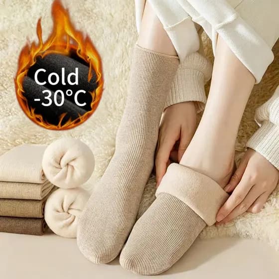 Kit 2/3/5 Pares de Meias/Meias Soquete Térmica Grossa Flanelada Fleece Inverno Frio Intenso