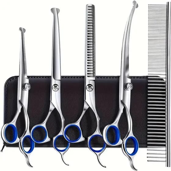 2/5 PCS Pet Tesoura De Corte De Cabelo, Galvanizado Preto Pet Tesoura De Corte De Cabelo Set para Pet Groom