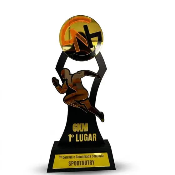 Troféus De Corrida Mdf 25cm Masculino E Feminino Personalizado
