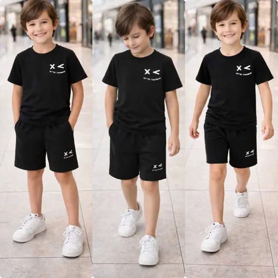 Conjunto Infantil Masculino Roupa de Menino 2 Peças Blusa e Short