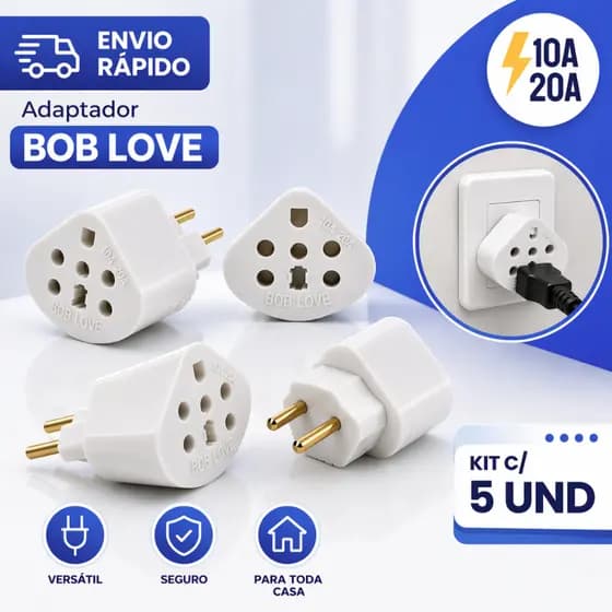 Adaptadores Bob LOVE Reforçados - 10A e 20A para Air Fryer e Secador
