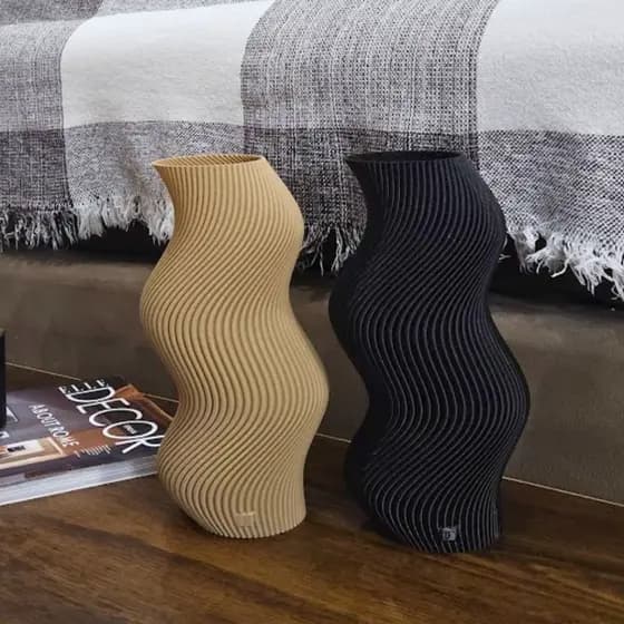 Vasos Decorativos Onda | Ondulado | Decoração Sala, Quarto, Hall, Banheiro e Cozinha - Rose