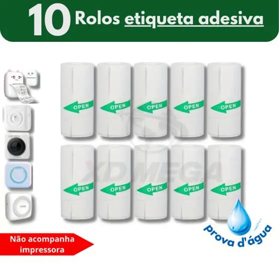 10 rolo etiqueta adesiva prova dagua para impressora gatinho