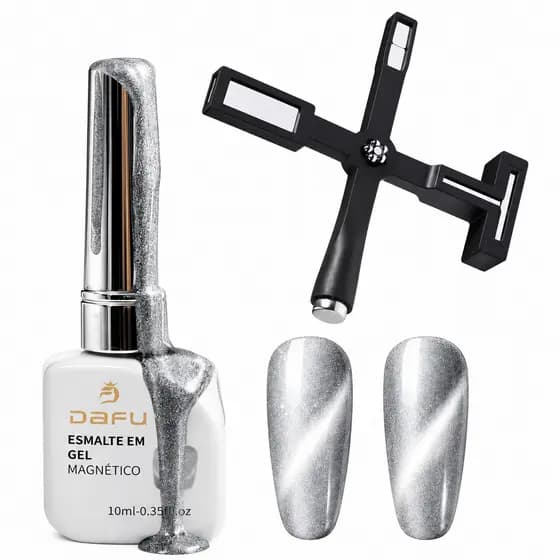 Kit Esmalte Gel Magnético Cat Eye + Ímã 5 Em 1 Nail Art