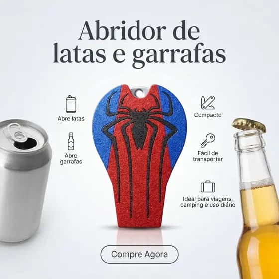 Chaveiro abridor de latas e garrafas