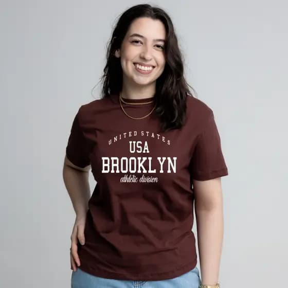 T-Shirt Feminina Estampada Várias Cores Blusinha Gola Redonda 100% Algodão