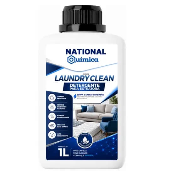 Detergente e Limpador Laudry Concentrado para Extratoras 1L National Química
