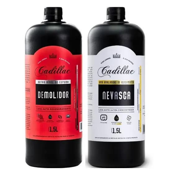Kit Shampoo Automotivo AutoCadillac Nevasca + Demolidor 1,5L – Ultra Concentrado