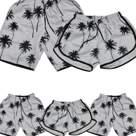 Shorts Para Montar Kit Familia Short Praia Feminino Bermuda Tactel Masculino Ou Short Infantil