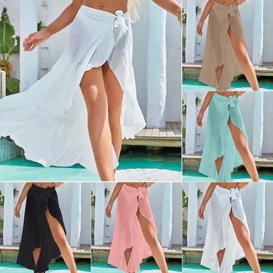 Saida de Praia Com Babado Moda Praia Verão Promoção Saida de Praia Pareo
