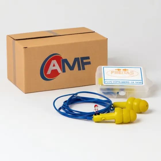 Kit 10 Protetor Auricular Copolímero com Cordão 12dB CA 18190 – Conforto e Proteção Auditiva!