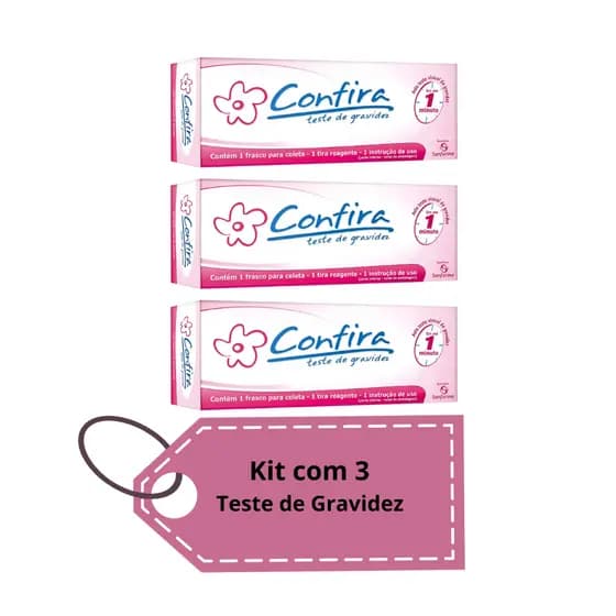 Kit com 3 Teste de Gravidez Fitinha Confira - Sanfarma