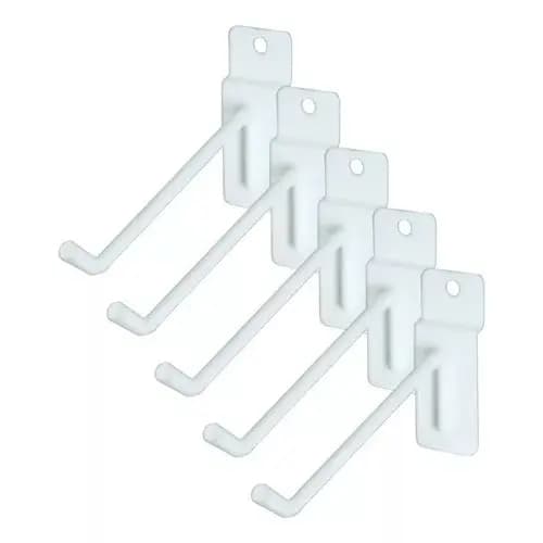 Kit 50 Gancho Para Painel Canaletado Cor Branco 10cm