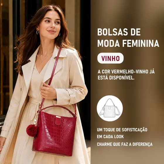 Bolsa Média De Ombro Crossbody Com Alça Transversal Feminina De Couro PU B747 JZ