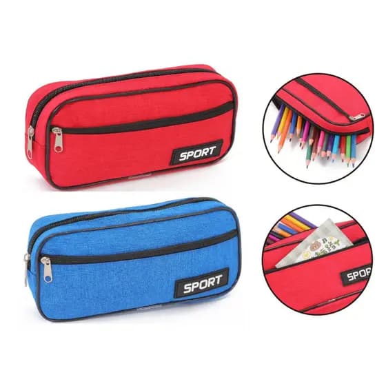 Estojo Escolar Necessaire Nylon Unissex Feminino Masculino Lápis Caneta Q001 JZ