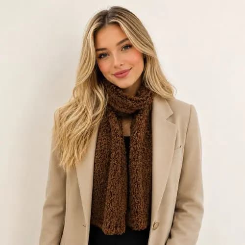 Cachecol gola unisex teddy dupla face inverno
