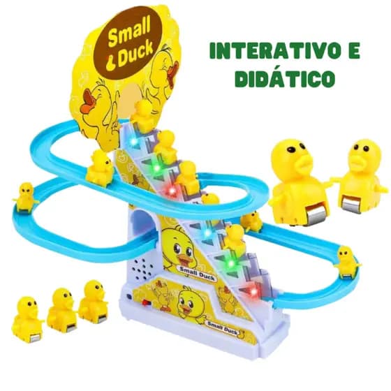 Pista Escorregador Patinho Musical Infantil com Luzes e Música