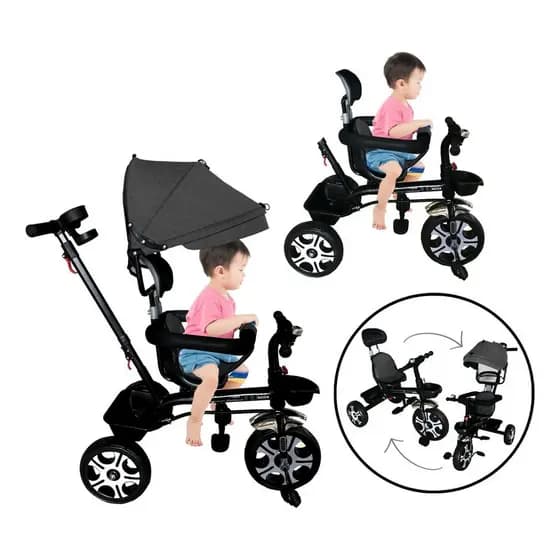 Triciclo Infantil Preto c/ Capota BW302PT