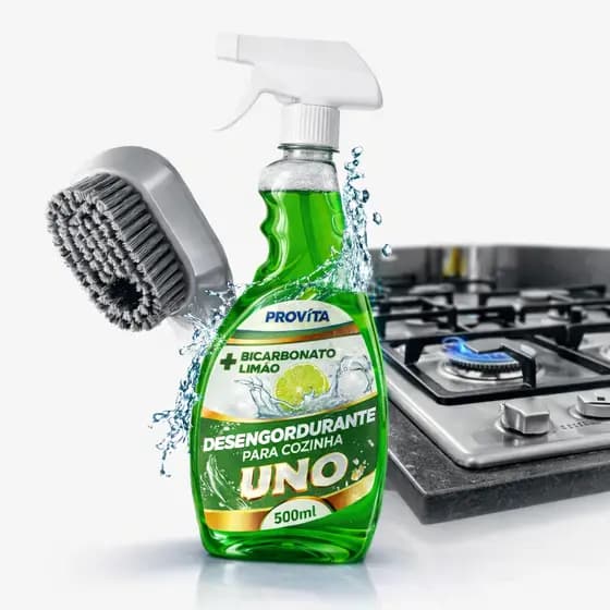 Kit Desengordurante + Escova de Limpeza com Dispenser de Sabão Multiuso Imbutido