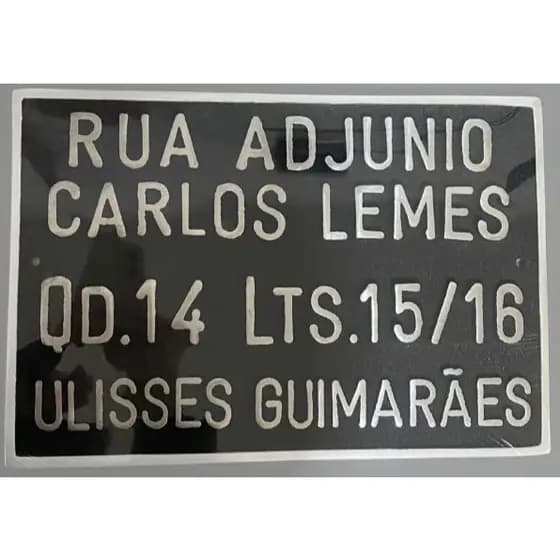 PLACA DE ENDEREÇO EM ALUMÍNIO FUNDIDO PERSONALIZADA DURAÇÃO VITÁLICIA