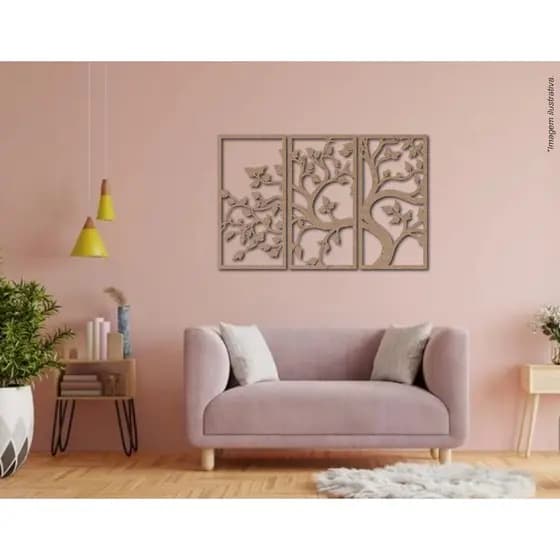 Quadros decorativos ÁRVORES MDF 6mm decoração Vazado 3D