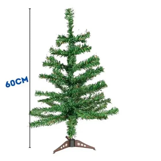 Arvore de Natal Pequena Decoração de Mesa Pinheirinho Natalino 60cm 50 Galhos