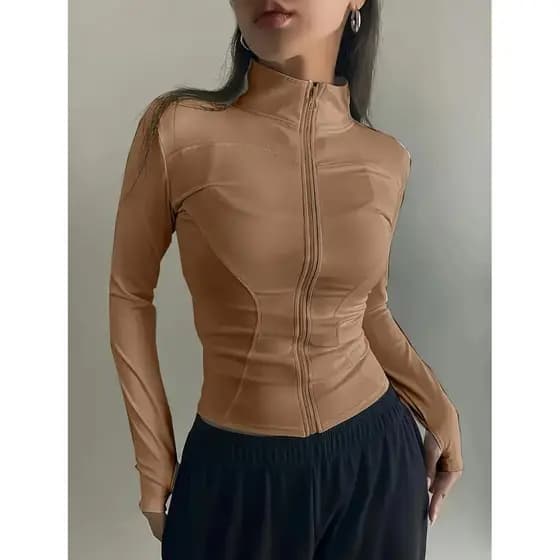 blusa manga longa gola alta academia suplex dia a dia inverno moda 2025 desconto