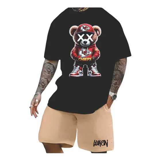 Conjunto Masculino Urso X Luken Bermuda Masculina Moletom