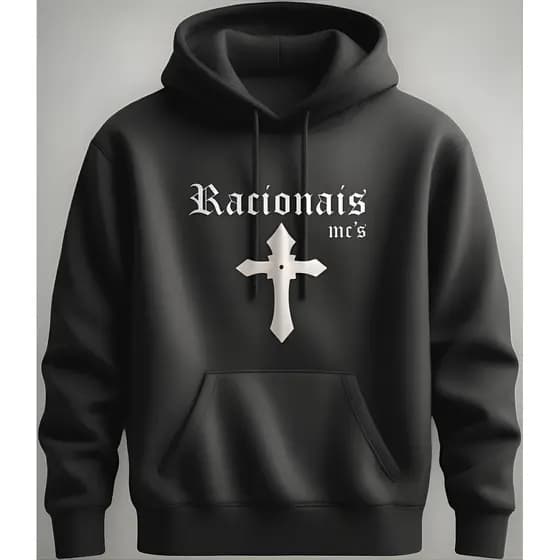 Moletom Canguru Racionais Cruz Premium Unissex Rap Estiloso