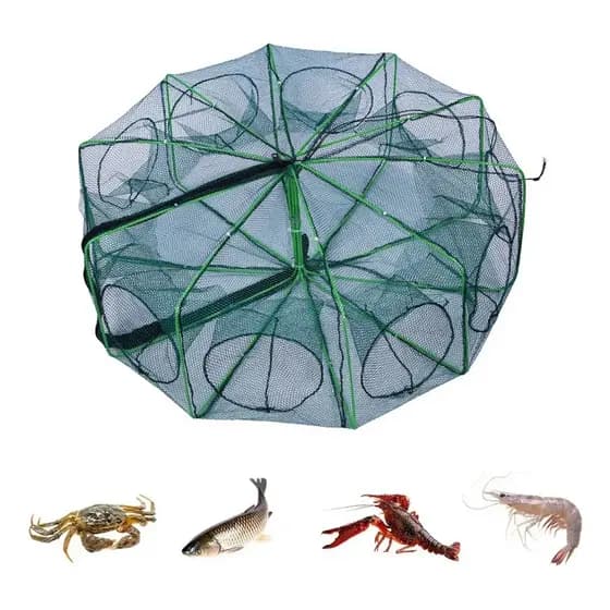 Covo Quadrado Armadilha 6/8 Furos Zíper Retrátil Camarão Siri Lambari