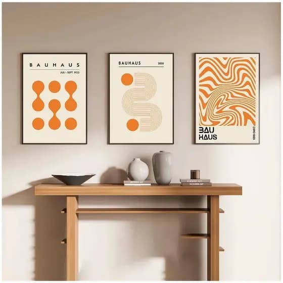 Quadros decorativos geométrica laranja pintura abstrata moderna (3 peças)