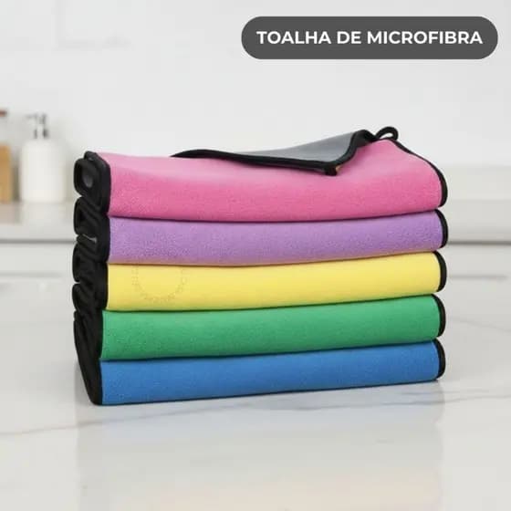 Pano de Limpeza 30x40 2 Lados Limpar Carros Sem Arranhar Multiuso Toalha Microfibra Macia