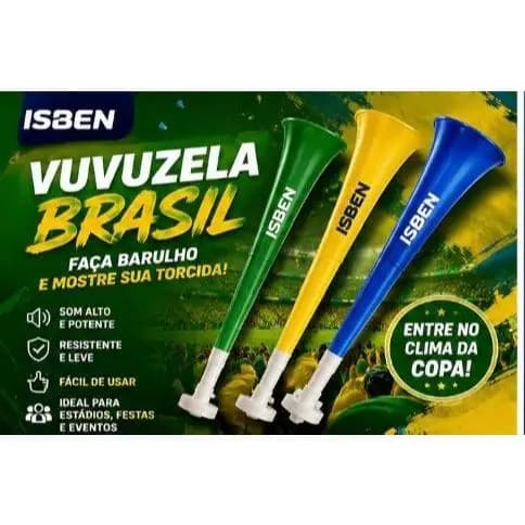CORNETA, Vuvuzela Buzina Torcida Som Alto Potente Estádio Futebol + Kit Econômico