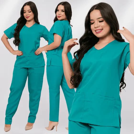Scrub Pijama Cirurgico Hospitalar Privativo Enfermagem Medico Veterinaria Conjunto Blusa e Calça