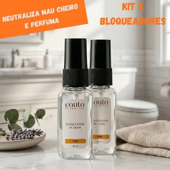 Kit 2 Bloqueadores de Odores para Banheiros e Vasos Sanitários 40 ml