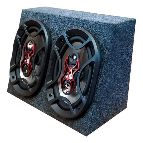 Caixa Com 2 Alto Falante Bravox 69 6x9 140w Carpete Para Carro Caminhao