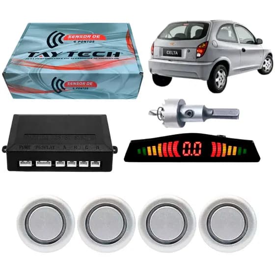 Sensor De Estacionamento Ré Gm Celta 2010 2011 2012 2013 2014 4 Pontos Traseiro