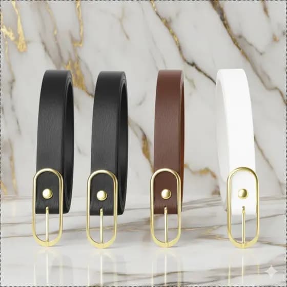Kit 4 Cintos Femininos da Moda – Versáteis para Looks Modernos e Elegantes