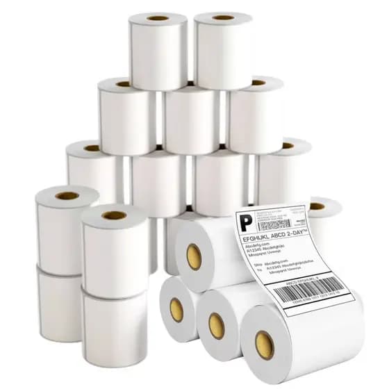 Etiquetas Térmicas 10x15 100x150 Adesiva Serrilha Branco 20 Rolos Zebra Elgin Envios E-Commerce Não Usa Ribbon