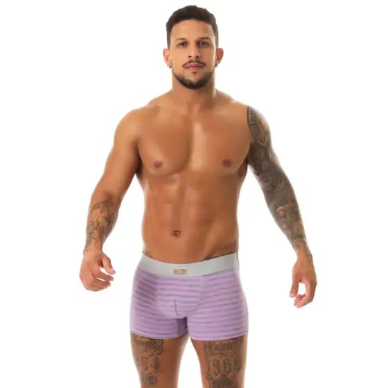 Kit 3 Cuecas Boxer Listradas Modelagem Anatômica Ultra Comfort