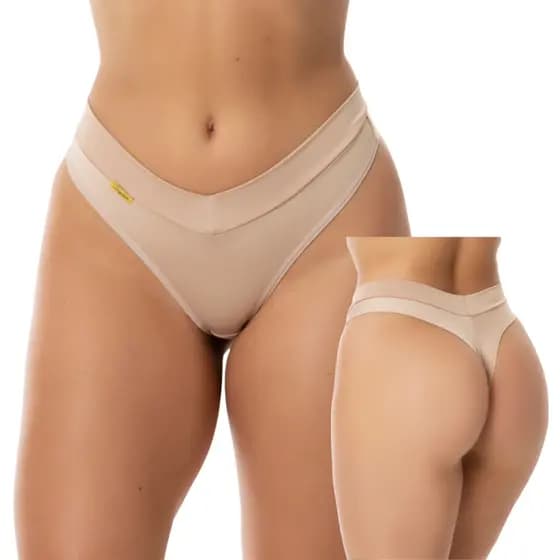 Kit 4 Calcinhas Fio Duplo Empina Bumbum - Cós Baixo/Médio