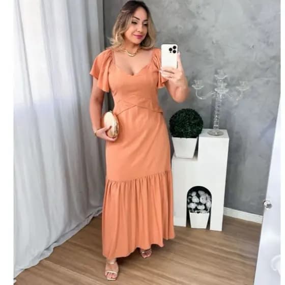 Vestido Femenino Moda Evangelica Soltinho
