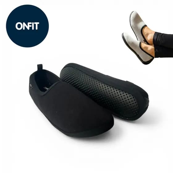 Meia Pantufa Onfit Joy Cor Preta Unissex Pilates Sapatilha Confortável Antiderrapante Home Office Ref. OJ020