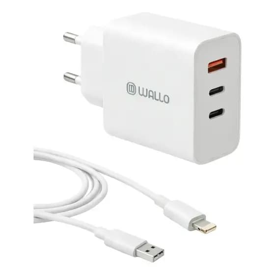 Carregador Wallo C52 66w Lightning Super Rápido Para iPhone 5 6 7 8 X XS XR 11 12 13 14 PRO/PRO MAX