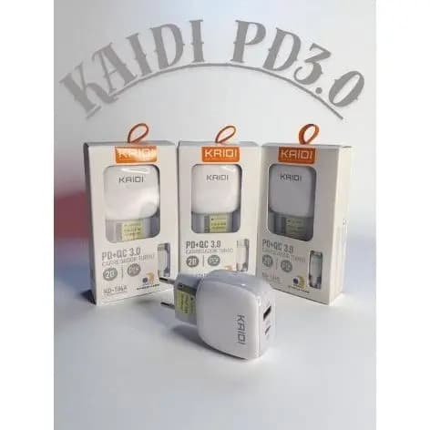 Fonte Carregador Turbo Kaidi KD-106 20W 3.0A – Branco 110/220V micro/tpc/ios