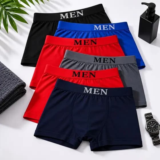 Kit 7 Cueca Masculina Adulto Boxer Confortável Respirável Sem Costura Cueca Boxer Microfibra Uso Diário