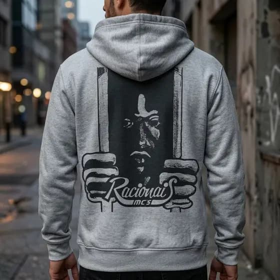 Moletom Masculino Racionais MC’s Estilo Rap Nacional Hip Hop Streetwear Blusa de Frio Premium
