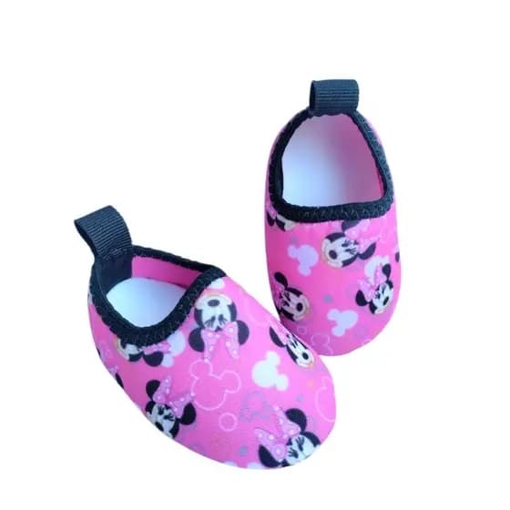 calce facil pantufa de bebê antiderrapante Minnie macia confortável