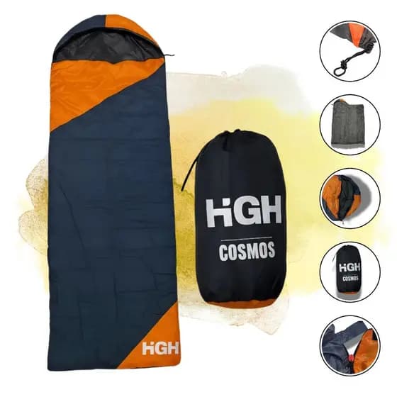 Saco De Dormir Cosmos High 15o Viagem Trilha Pesca Aventura Laranja Lateral